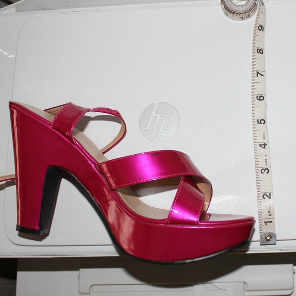 Pink Block Heel Strappy Sandals Size 10.5/42 - Picture 11 of 11